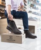 1187 BOTA HOMBRE EN CUERO CAFE