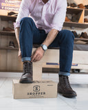 1187 BOTA HOMBRE EN CUERO CAFE
