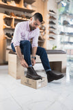 1187 BOTA HOMBRE EN CUERO CAFE
