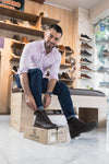 1187 BOTA HOMBRE EN CUERO CAFE