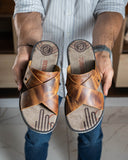 1072-SANDALIA HOMBRE EN CUERO MIEL