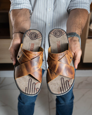 1072-SANDALIA HOMBRE EN CUERO MIEL
